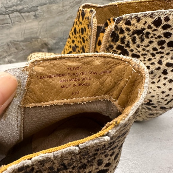 Matisse Ladies “Teddy” Cow Hide Leopard Print Ankle Boot, Zipper/Wedge Heel Sz 6 - Picture 8 of 16